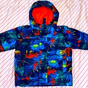 Kids Dinosaur Print Jacket - Blue and Red